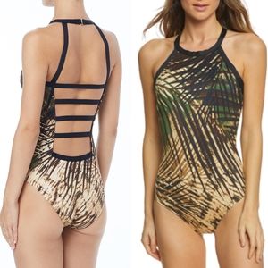 Carmen Marc Valvo Palm Ladder Back One piece swim